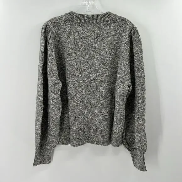 Marine Layer Alma Puff Sleeve Sweater - Charcoal Heather - XL - NWT - Picture 7 of 7